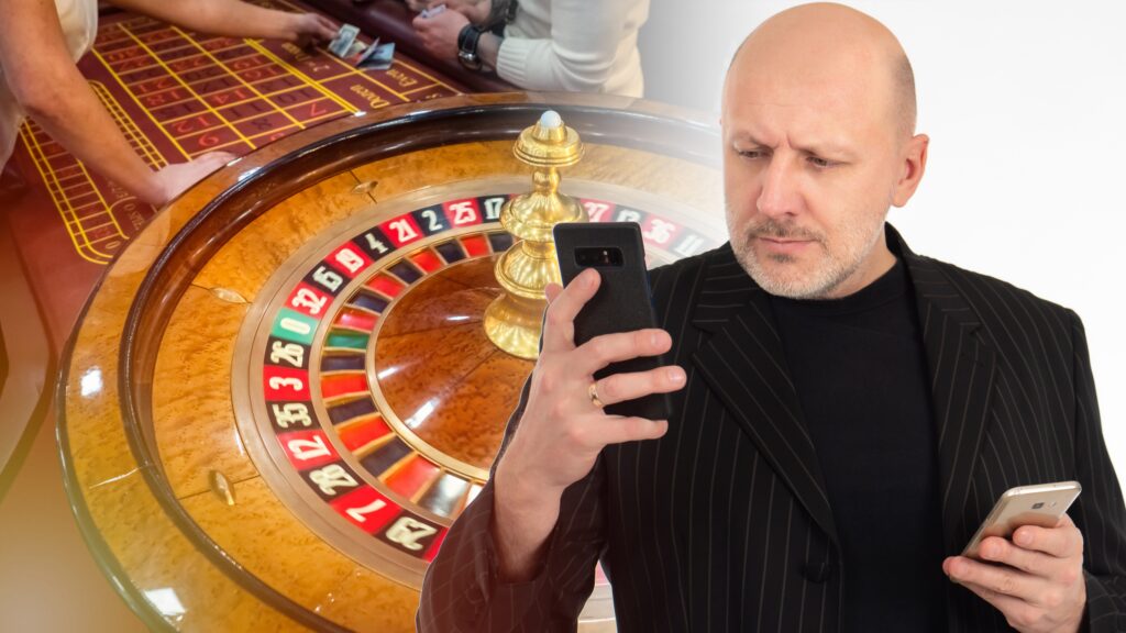 homme telephone et roulette casino