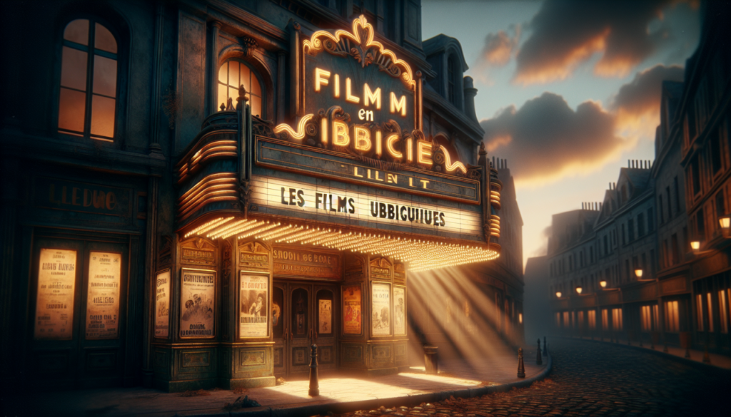 Affiche "Film en T: Les films oubliés" sur un théâtre ancien, éclairé par une lumière chaleureuse.