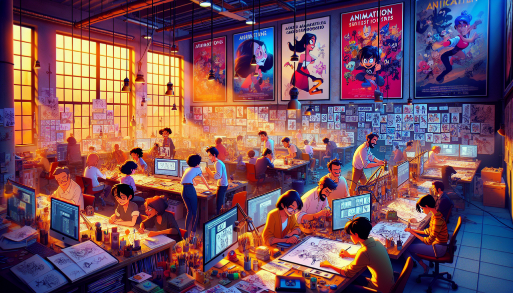 Crée un dessin animé en Z dans un studio animé dynamique.