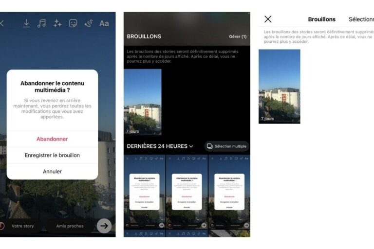 comment creer un brouillon sur instagram