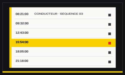 Moniteur de régie, séquence 3